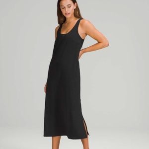 Lululemon Athletica Black Sleeveless Slip Midi Dress